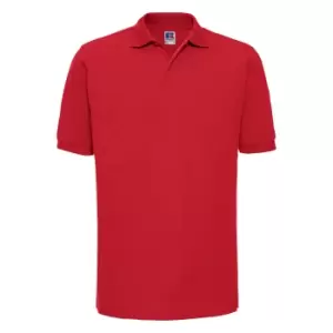 Image of Russell Mens Ripple Collar & Cuff Short Sleeve Polo Shirt (2XL) (Bright Red)