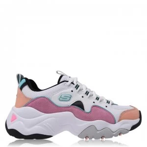 Image of Skechers DLite 3 Zen Trainers Ladies - White/Pnk/Blk
