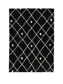Image of Snug Diamonds Rug - Black