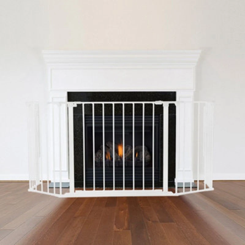 Image of Safetots Multi Panel Fire Surround, 49Cm Deep X 105Cm Wide, White, 70Cm Tall, Child And Pet Safety, Baby And Toddler Fire Guard