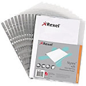 Image of Rexel Punched Pockets 12203 A4 Transparent Polypropylene 23 x 30.7cm 25 Pieces