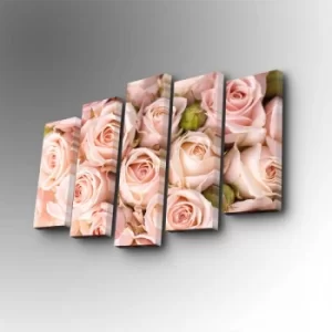 Image of 5PUC-137 Multicolor Decorative Canvas Painting (5 Pieces)