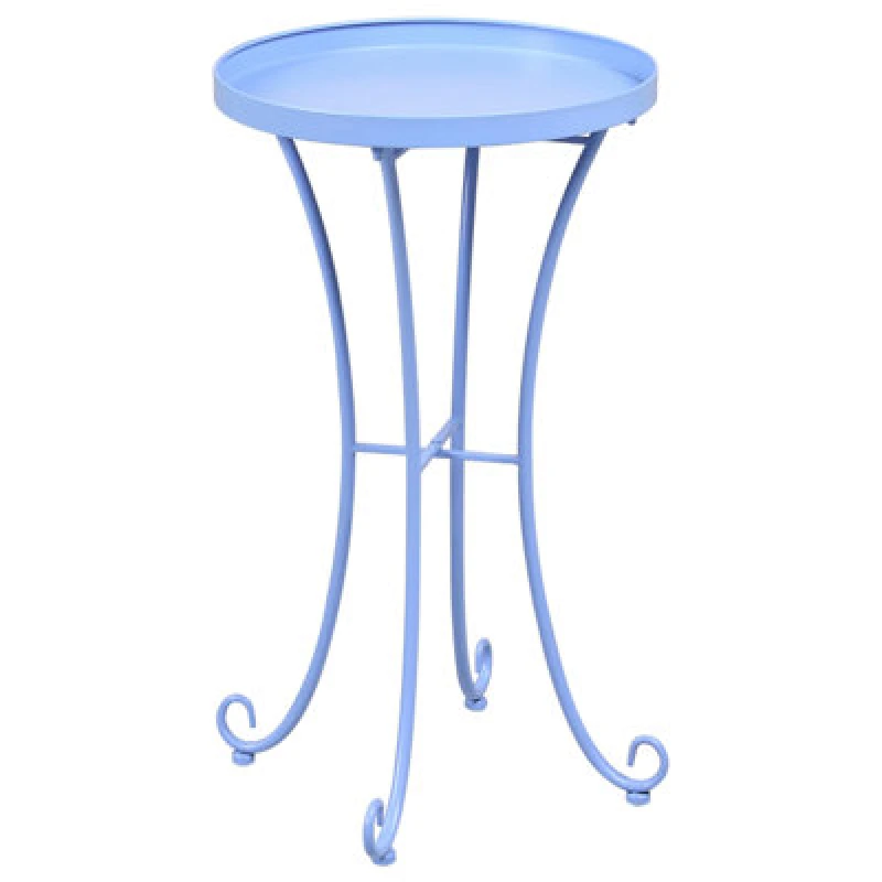 Image of Beliani Garden Side Table Cavinia 40 Cm 40 Cm Metal Light Blue