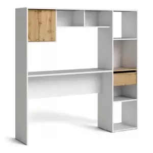 Image of Function Plus Multi Desk In White And Wotan Light Oak Effect