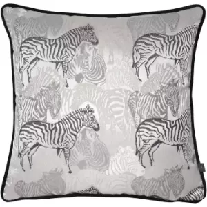 Image of Prestigious Textiles Damara Zebra Cushion Cover (43cm x 43cm) (Dusk Grey)