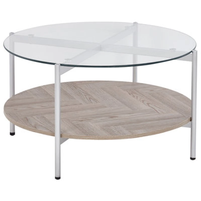 Image of Beliani Coffee Table Lovell Tempered Glass Silver