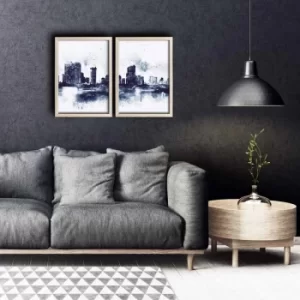 Image of 2PKCT-019 Multicolor Decorative Framed MDF Painting (2 Pieces)