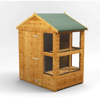 Image of 4x6 Power Apex Potting Shed - Brown