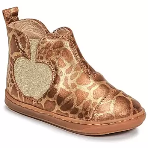 Image of Shoo Pom BOUBA APPLE Girls Childrens Mid Boots in Brown.5 toddler,6 toddler,7 toddler,7.5 toddler,8.5 toddler,9 toddler