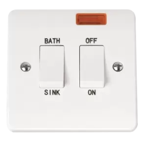 Image of Click Scolmore Mode 20A Sink Bath Rocker Switch With Neon Polar White - CMA024