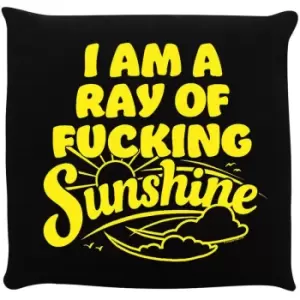 Image of Grindstore I Am A Ray of Fucking Sunshine Cushion (One Size) (Black/Yellow) - Black/Yellow