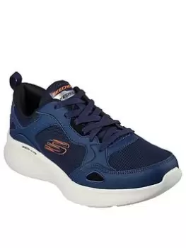 Image of Skechers Skech-Lite Pro Leather Overlay & Mesh Lace Up Trainer, Navy, Size 11, Men