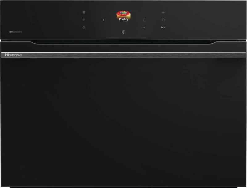 Image of Hisense Hi8 BlackLine BIM4AH8UKWF WiFi Connected Built In Compact Electric Single Oven with Microwave Function - Jet Black