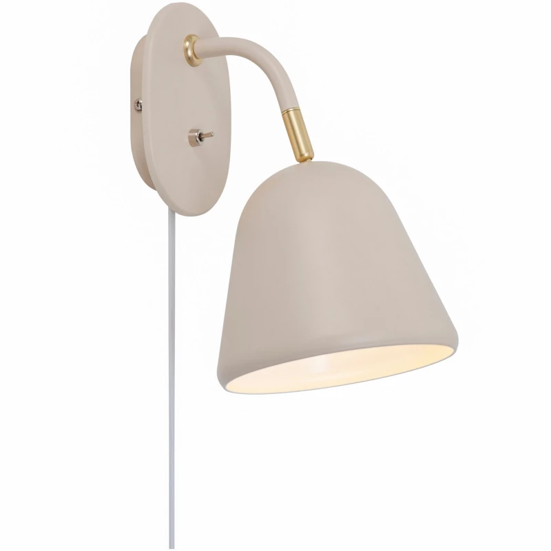 Image of Nordlux Fleur Indoor Wall Light Brown Metal Sensor E14 Adjustable Head - Plug In or Mains Powered, IP20 in Beige Beige Unisex
