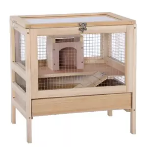 Image of Pawhut Hamster & Rodent Small Animal Cage For Indoor & Outdoor - Brown