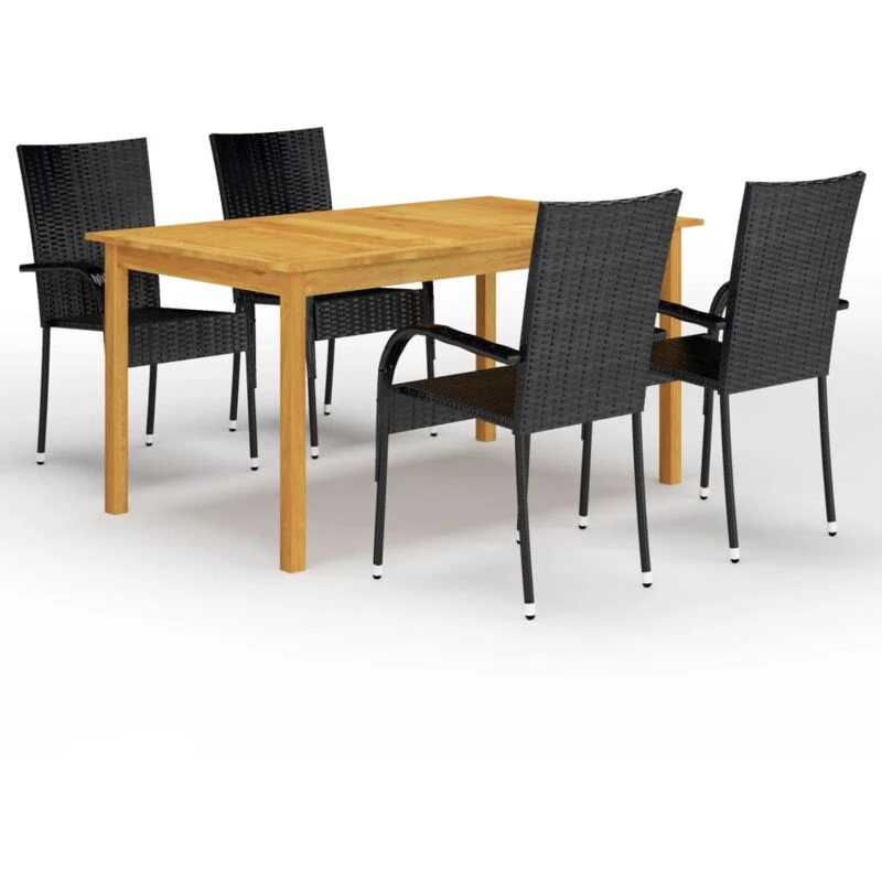 Image of VIDAXL 5 Piece Garden Dining Set Black vidaXL 8720286338308