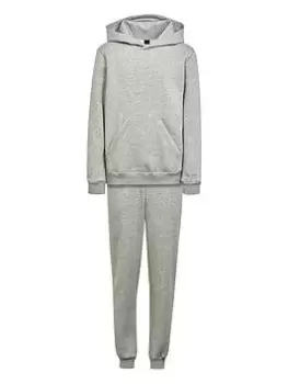 Image of Boys, adidas Sportswear Junior ALL SZN Fleece Hooded Tracksuit - Grey, Size 9-10 Years