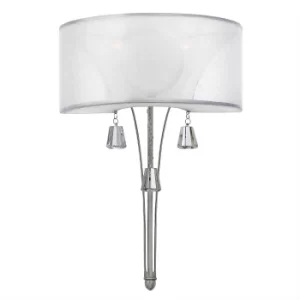 Image of Mime 2 Light Indoor Wall Light Brushed Nickel, E14