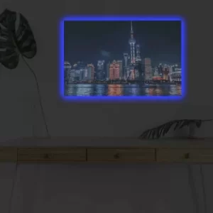 Image of 4570DHDACT-018 Multicolor Decorative LED Lighted Canvas Painting