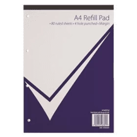 Image of Value A4 Refill Pad 160 Page Feint Ruled & Margin PK10