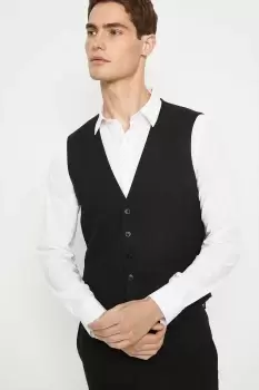 Image of Mens Tailored Fit Black Essential Waistcoat