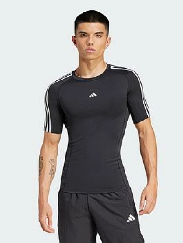 Image of Compression jersey adidas Techfit 3-Stripes Noir Male 2XL