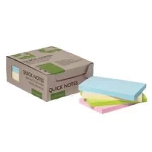 Image of Q-Connect Recycled Notes 127x76mm Pastel Rainbow (Pack of 12) KF17325