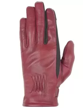 Image of Helstons Candy Summer Leather Burgundy Grey Gloves T7