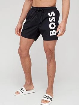 Image of BOSS Octopus Swim Shorts - Black, Size L, Men