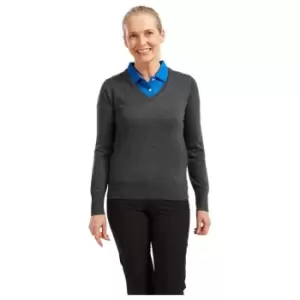 Image of Footjoy Wool V Neck Pullover Ladies - Grey