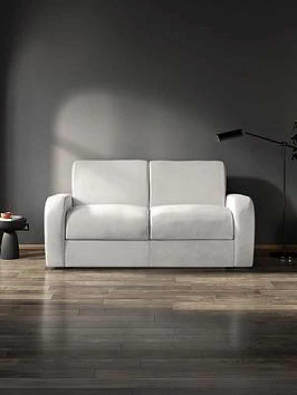 Image of Jay-Be Deco Sofa Bed With E-sprung Mattress - Two Seater - Cosy Chenille Beam, Cream A5152114