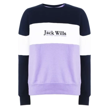 Image of Jack Wills Chistle Panel Crew Neck Sweatshirt - Blue