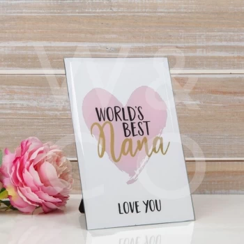 Image of Mirror Glass Plaque - World's Best Nana