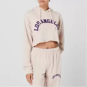 Image of Fabric Crop Hoodie - Beige