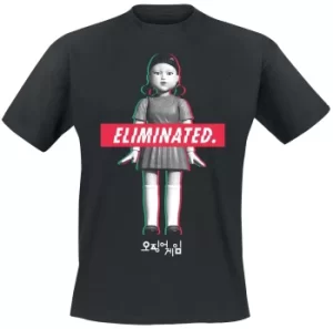 Image of Squid Game Elimination Doll T-Shirt black