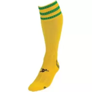 Image of Precision Childrens/Kids Pro Football Socks (12 UK Child-2 UK) (Yellow/Green)