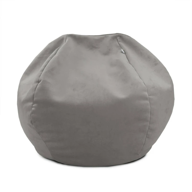 Image of rucomfy Beanbags rucomfy Kids Indoor Classic Slouchbag - Velvet Bean Bag Chair in Light Grey Light Grey Unisex