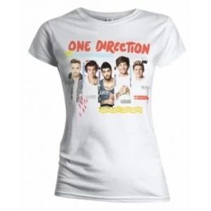 Image of One Direction Individual Shots Ladies White T Shirt: Small