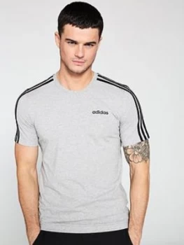 Image of Adidas 3S T-Shirt - Medium Grey Heather, Size S, Men