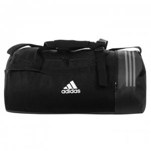 Image of adidas Convertible 3 Stripe Duffel Bag - Black/Grey