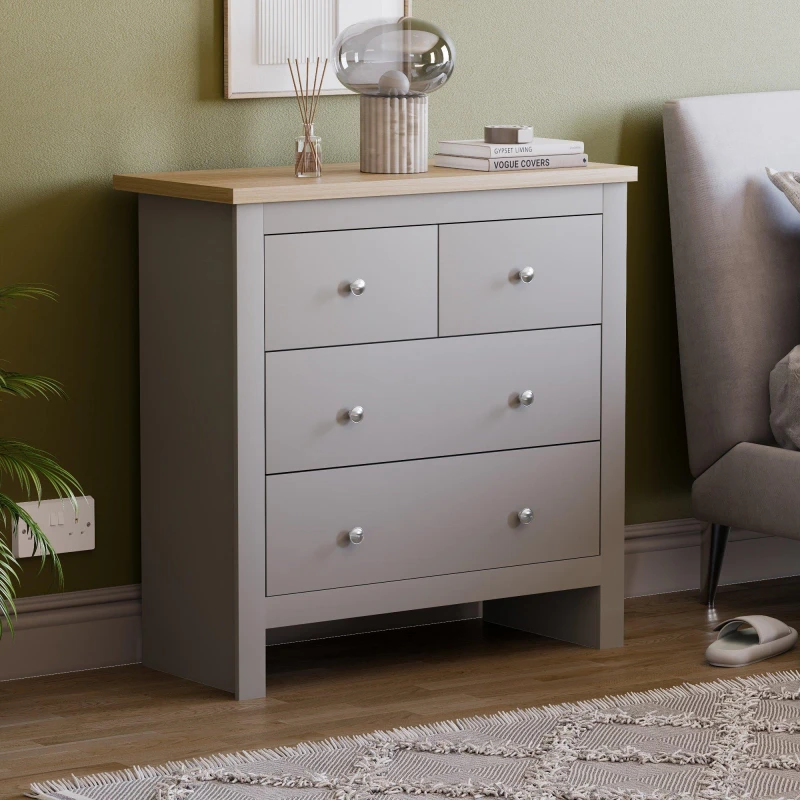 Image of Lassic Vida Designs Arlington 2+2 Drawer Chest Grey unisex One Size