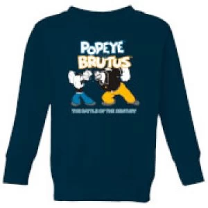 Image of Popeye Popeye Vs Brutus Kids Sweatshirt - Navy - 9-10 Years