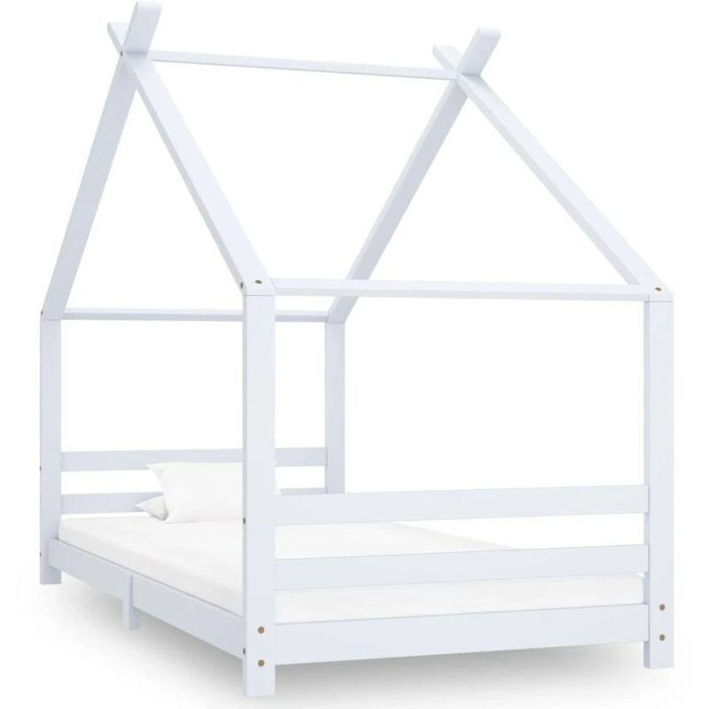 Image of VIDAXL Kids Bed Frame White Solid Pine Wood 90x200cm vidaXL 8720286054789