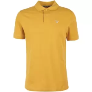 Image of Barbour Mens Tartan Pique Polo Harvest Gold Small