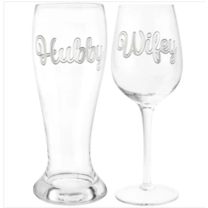 Image of Hubby & Wifey Beer & Wine Glass By Lesser & Pavey