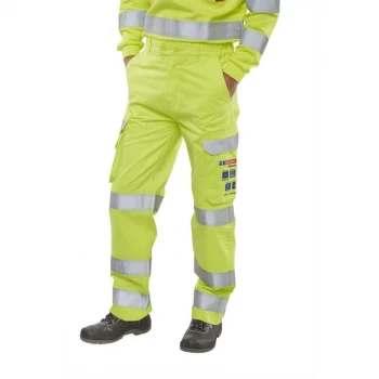 Image of Click Arc High Visibility 44" Waist with Regular Leg Safety Trousers Saturn Yellow