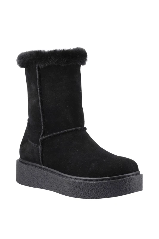 Image of Hush Puppies Womens Becca Mid Boot in Black Size: 6 Black Female 6