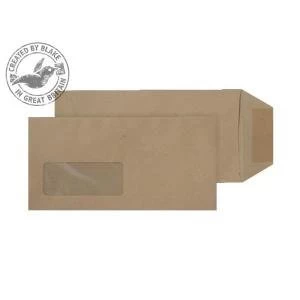 Image of Blake Purely Everyday DL 80gm2 Gummed Window Pocket Envelopes Manilla