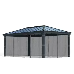 Image of Palram - Canopia Dallas 6100 Garden Gazebo Netting Set 4Pc - Grey