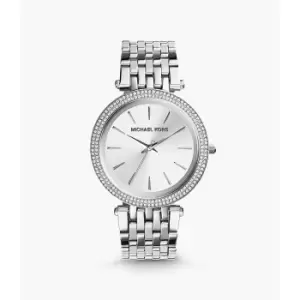 Image of Michael Kors Womens Silver-Tone Glitz Darci Watch - Silver